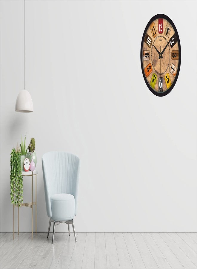 OREX Plastic Stylish 12 Inches Round Shape Analog Clock For Home, Living Room, Bedroom Kitchen, Office, Kids Room, Shop, School., Multicolour - Image 4